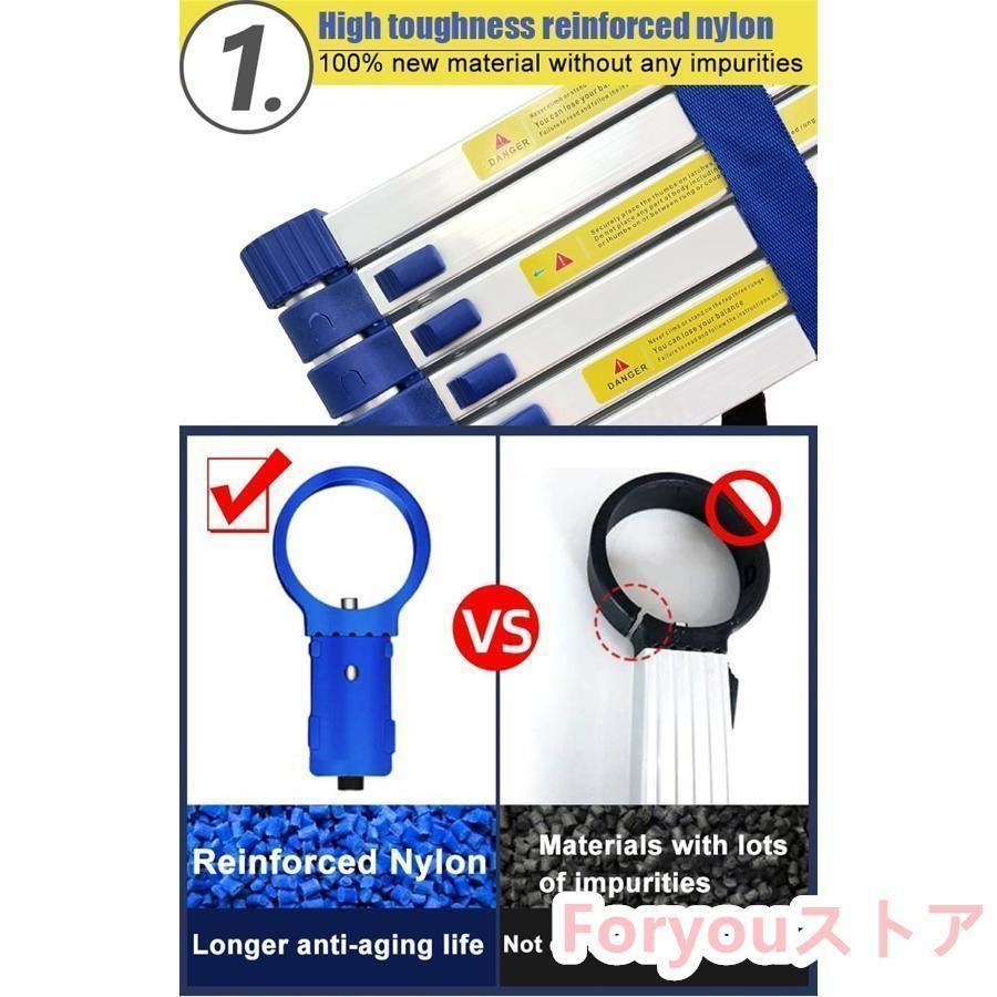 ロフトRV屋根裏屋外作業用アルミニウム延長伸縮はしご