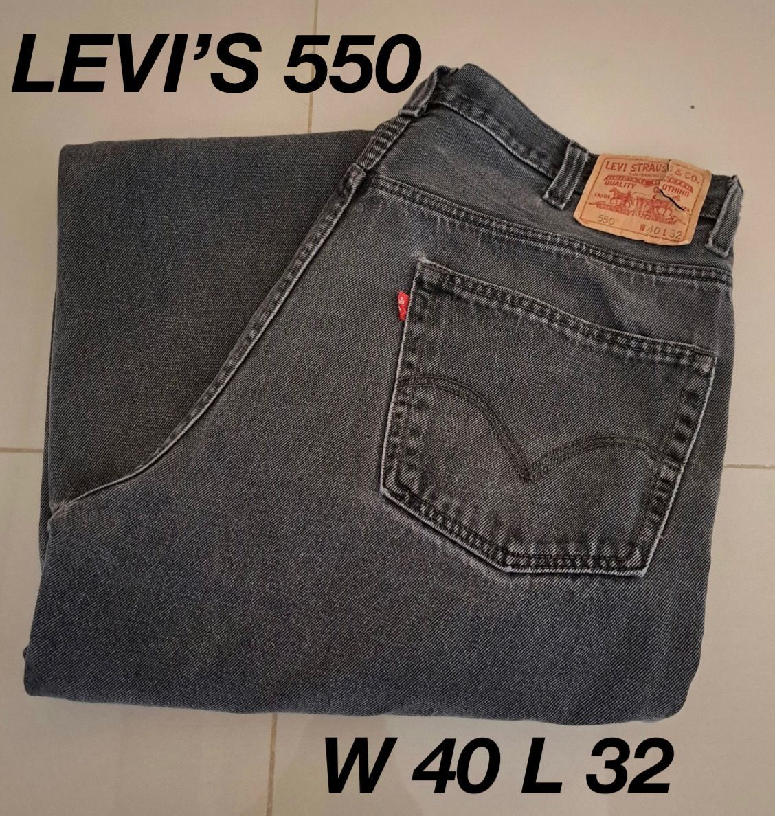 426 【Levi's 550 BLACK】W40 L32 レソト製 ブラック ワイド バギー