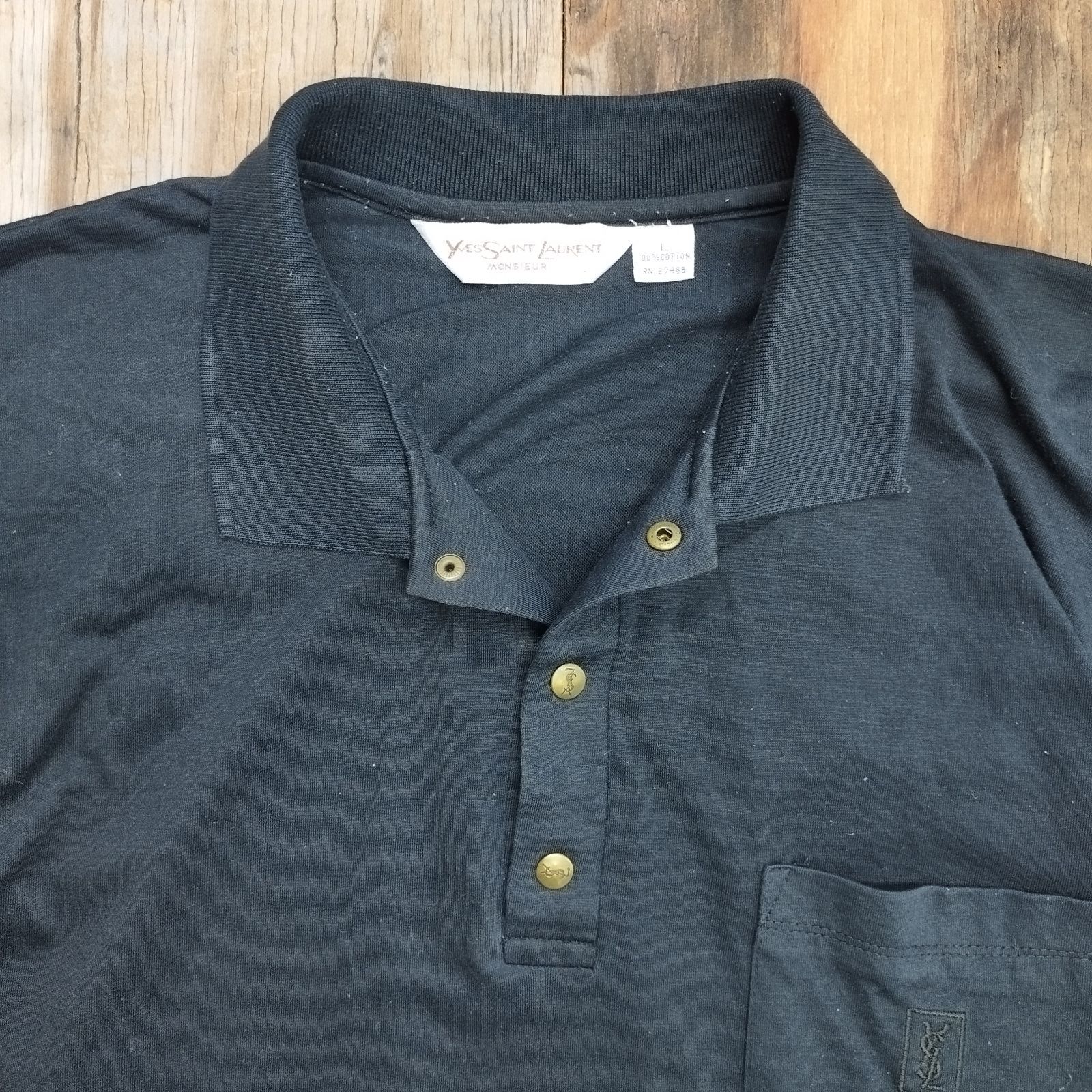 90s ビンテージ イヴサンローラン ポロシャツ YSL 90's Yves Saint Laurent S/S Polo Shirt L / イヴ・サン