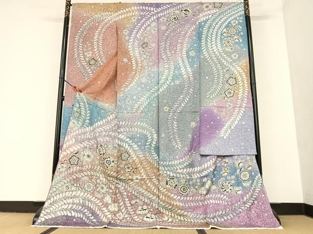 平和屋着物○豪華振袖 辻が花 暈し染め 丹後縮緬 上代48万円 仮絵羽  