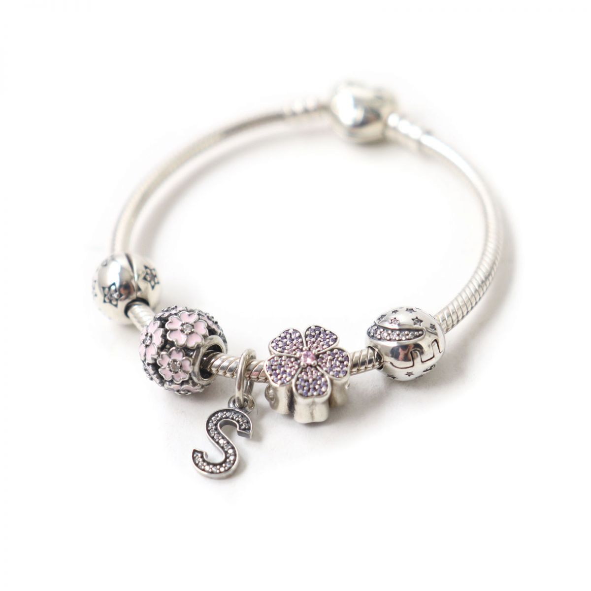 美品☆PANDORA パンドラ クリップ付 モーメント ハートチャーム