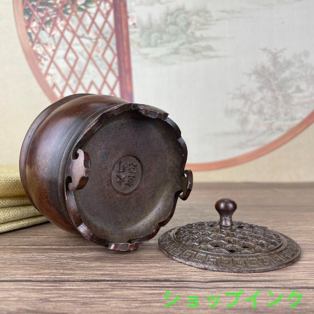 銅器 香炉 連体台薫炉 茶台香炉 香道具 装飾品 工芸品 置物
