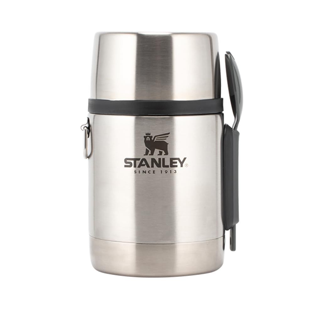 スタンレー Stanley 真空フードジャー スポーク付き 新ロゴ 0.53L 10-01287-031 シルバー ADVENTURE STAINLESS STEEL ALL-IN-ONE FOOD JAR 18oz ステンレス お弁当 保温 保冷