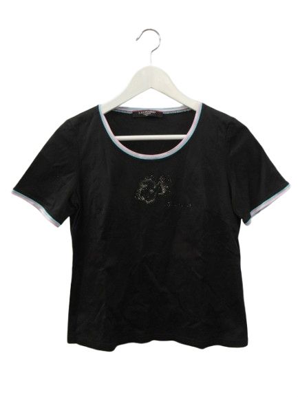 レオナール★ストーン装飾 半袖Tシャツ 黒 レオナール☆ストーン装飾 半袖Tシャツ 黒 - メルカリ