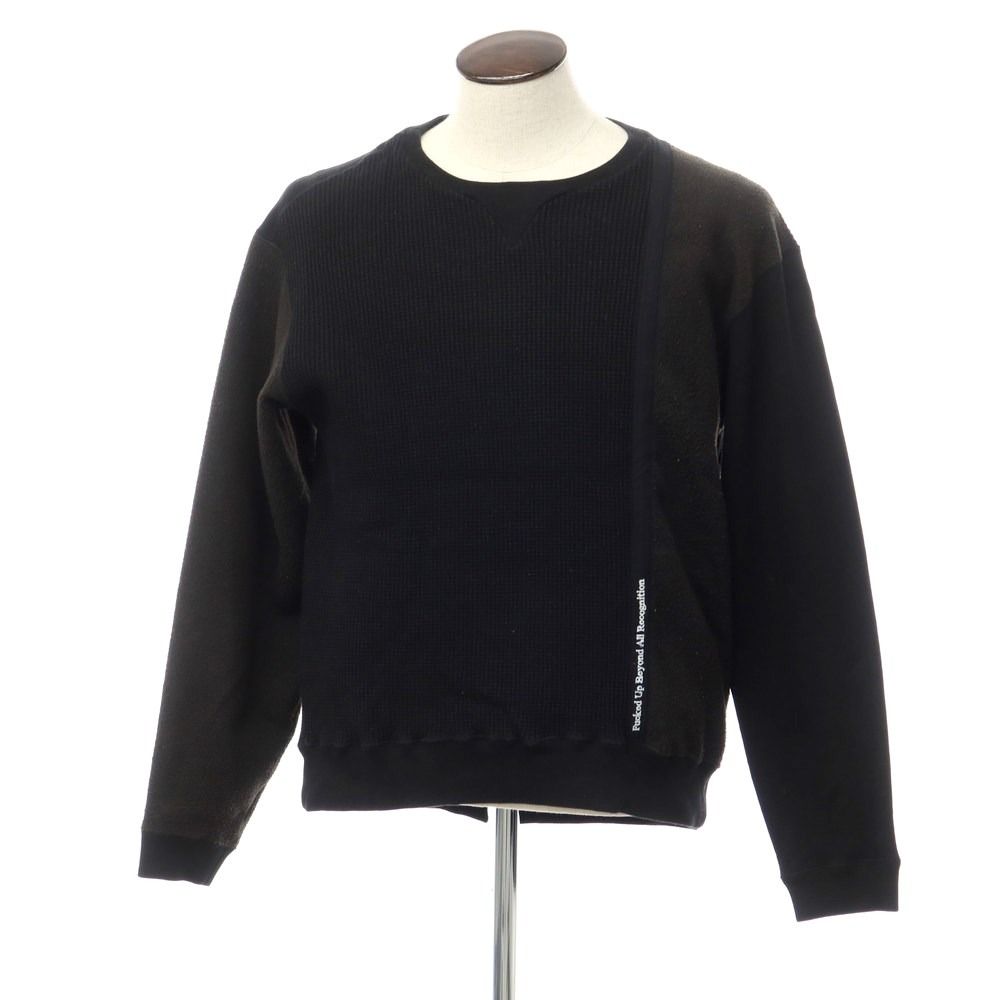 【中古】ザダファーオブセントジョージ The DUFFER of ST.GEORGE コットン フリース ワッフルニット スウェット ブラック【サイズL】【メンズ】