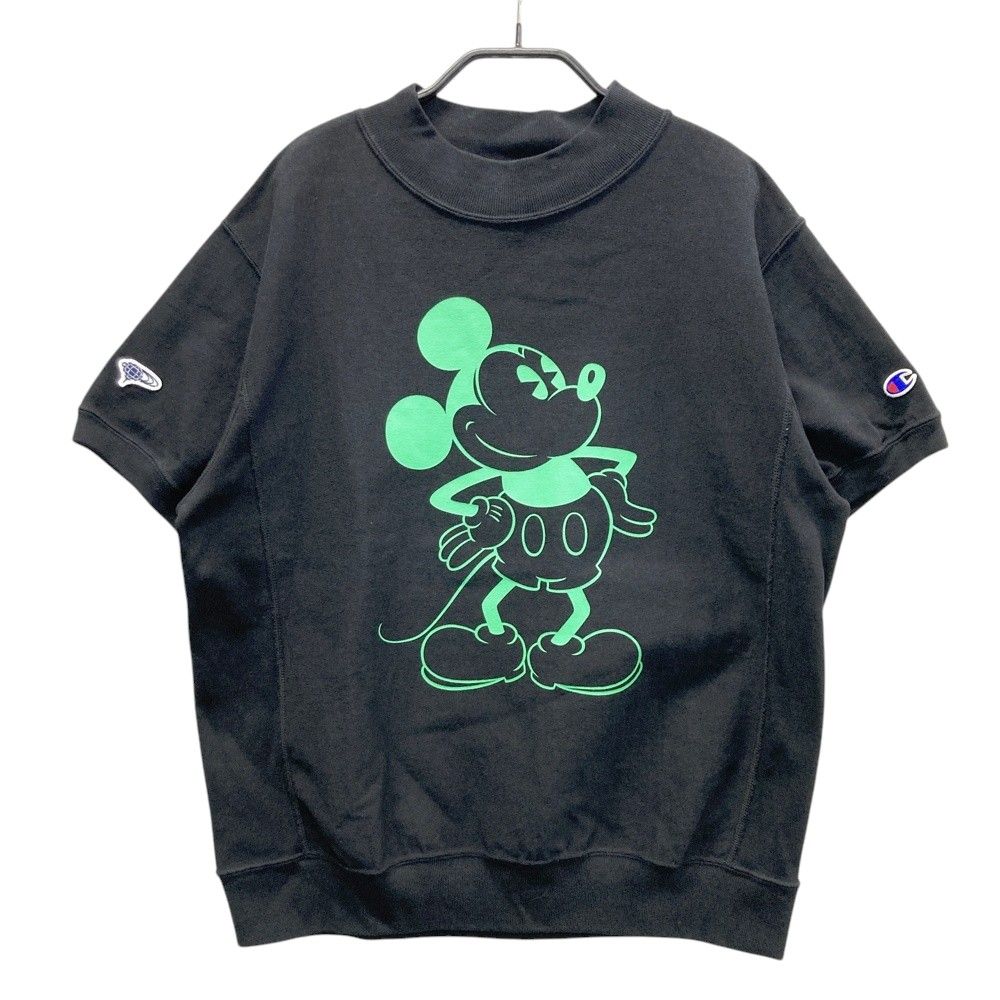 サイズ SMALL BEAMS GOLF ビームスゴルフ ×Champion×Disney モックネック半袖Tシャツ ミッキー柄 ブラック系 240101410411 ゴルフウェア メンズ ストスト