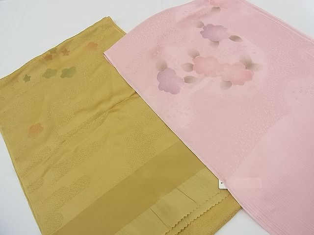 平和屋野田店□和装小物 上質な帯揚げ10枚セット 刺繍 雪輪草花文 桜