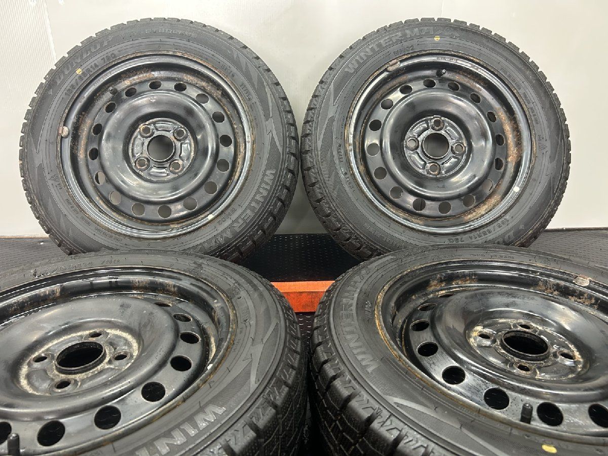 走行短め DUNLOP WINTER MAXX WM02 165 65R14 スタッドレス トヨタ純正スチールホイール 14インチ 5J4HPCD100 35 タンク等 STP029
