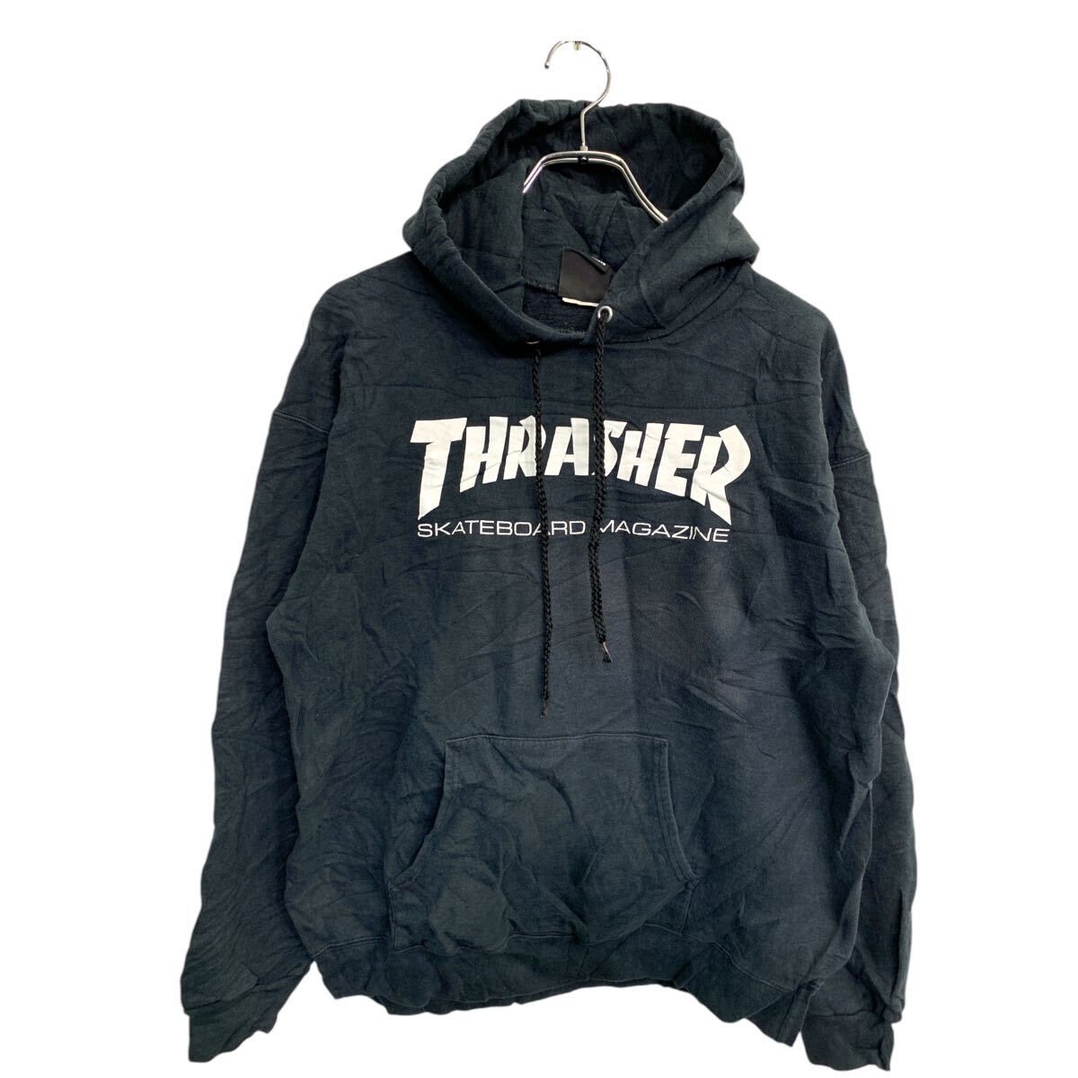 THRASHER ロゴ スウェット パーカー Ｍサイズ スラッシャー ブラック 古着卸 アメリカ仕入 t2412-3156