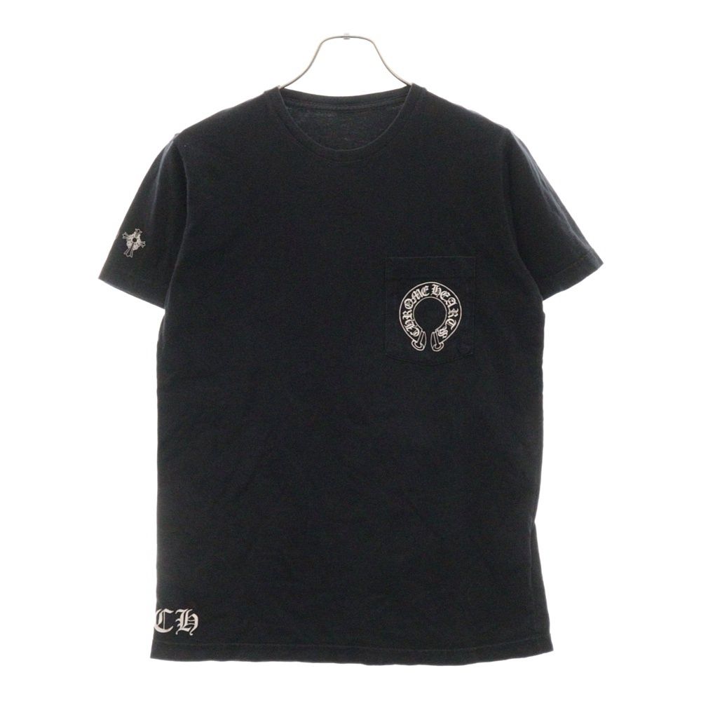 CHROME HEARTS (クロムハーツ) CH T-SHRT ホースシュープリント半袖Tシャツ カットソー ブラック M