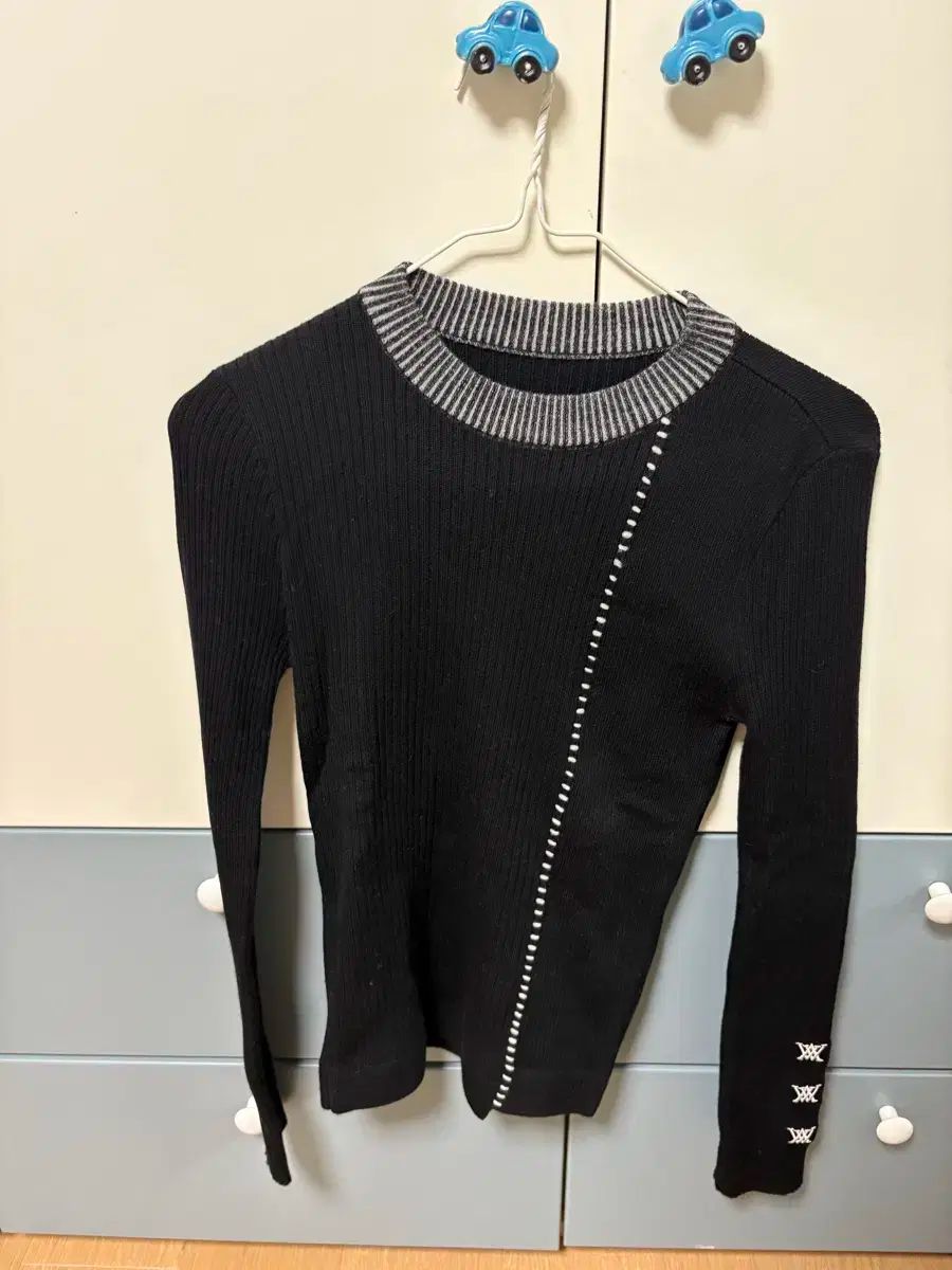 ANEW ゴルフ ブラック レディース ニット 長袖Tシャツ 90 S