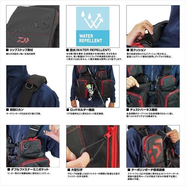  ダイワ ライフジャケット DF 6224 フロートゲームベスト ブラックレッド フリー フィッシングベスト ウェア
