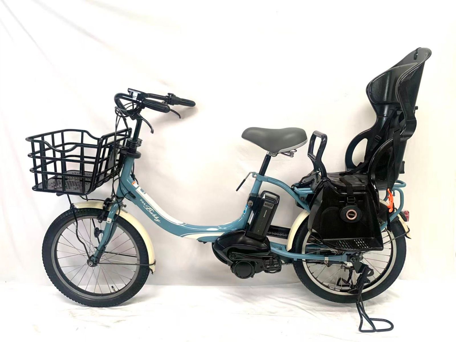 即乘 ヤマハ YAMAHA 電動アシスト自転車 PAS Babby 8.7Ah 1点滅4点灯 チャイルドシート付 2人乗リ SHIMANO 内3速 20インチ 動作 済 発送不可 9878