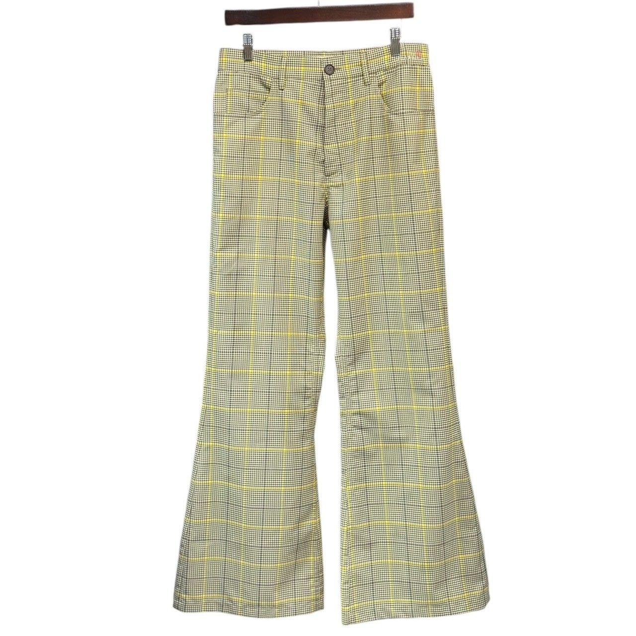 MARNI マルニ 24SS LOOK10 チェック柄ウールフ パンツ 48 イエロー 14887