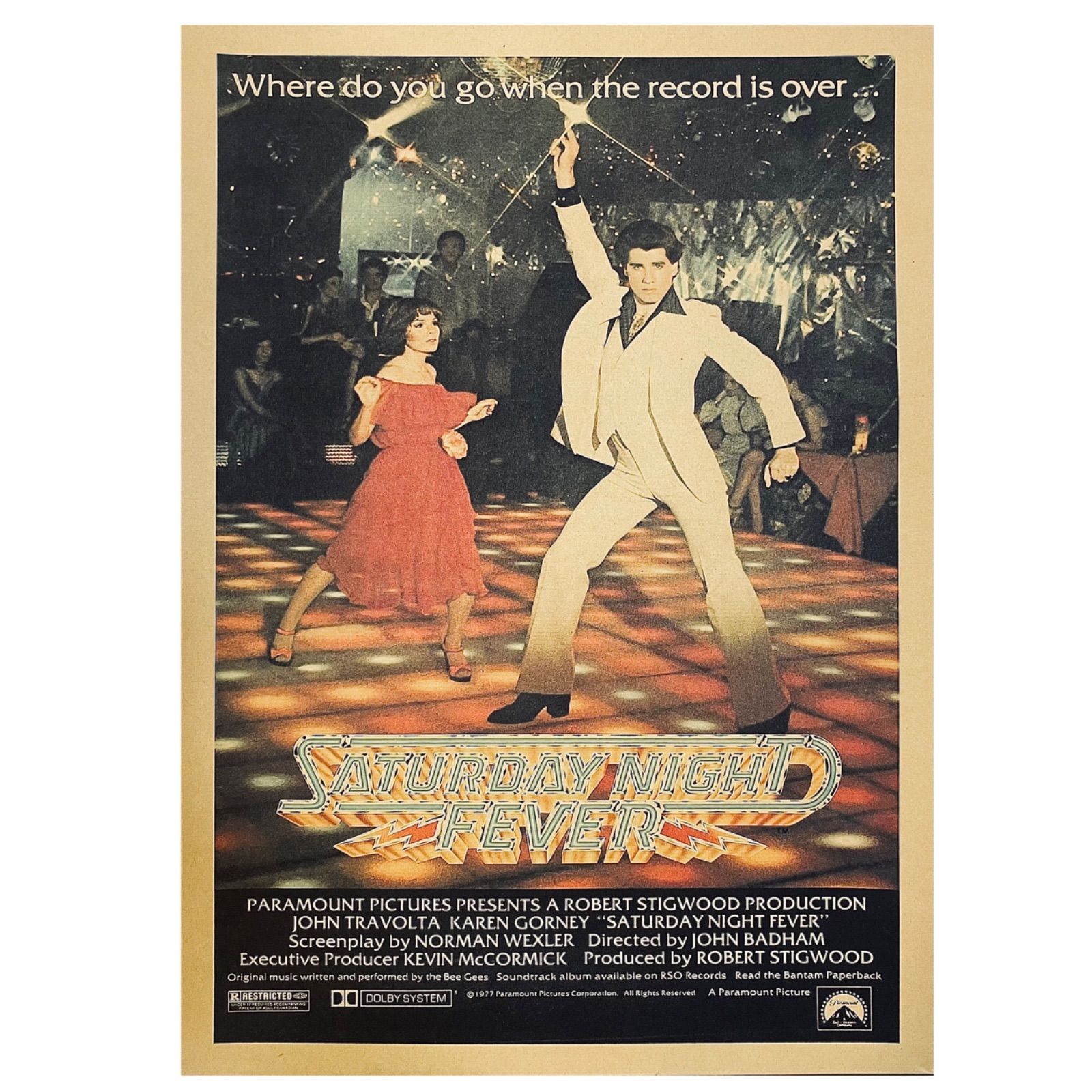 K586A3 サタデーナイトフィーバー ポスター ジョン・トラボルタ 映画 