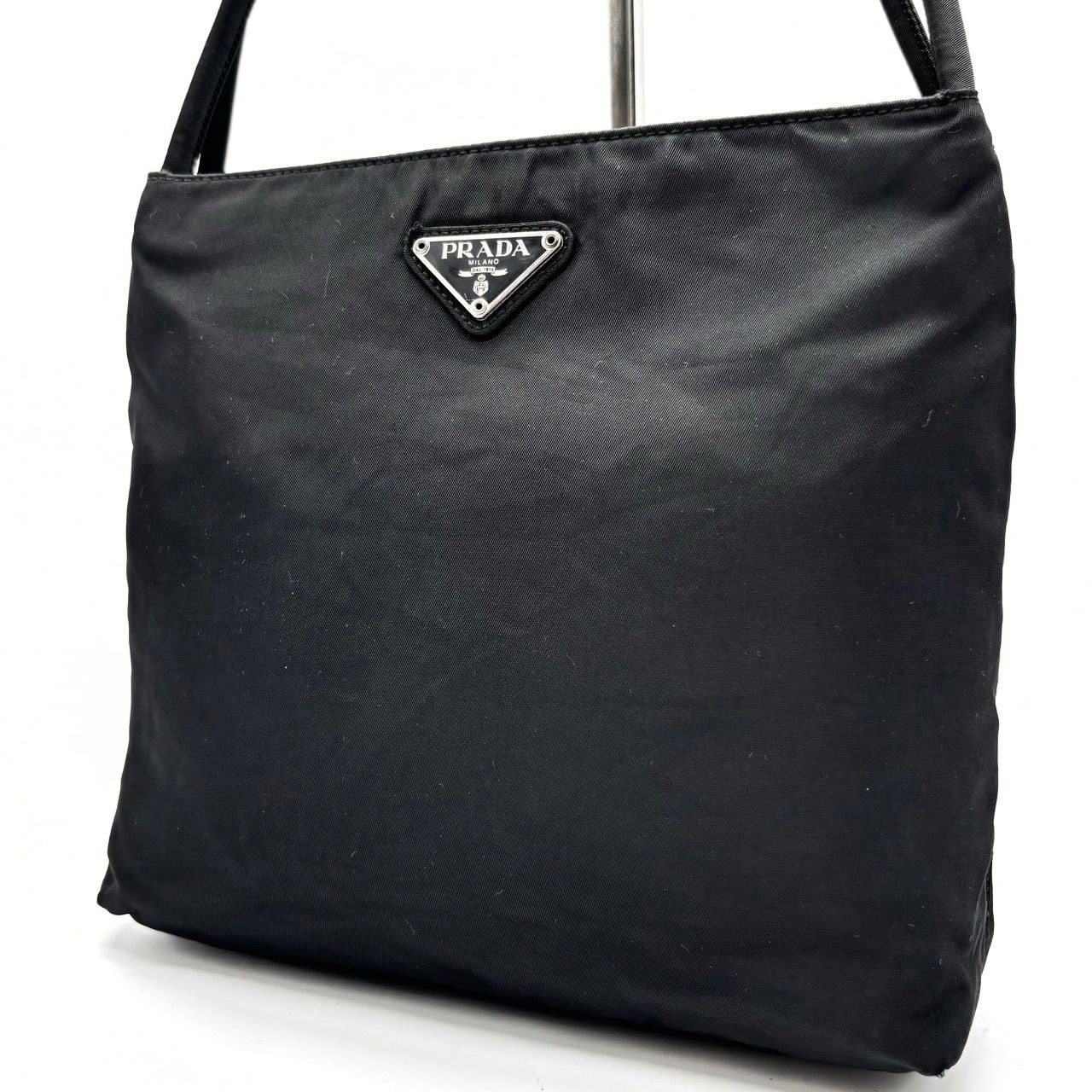 ✨良品✨ PRADA プラダ トートバッグ ハンドバッグ 三角ロゴプレート 