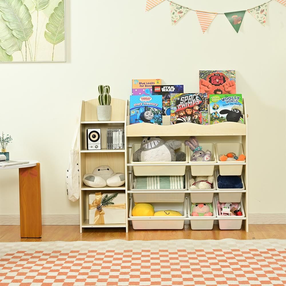 おもちゃ収納 絵本ラック 絵本棚  本棚 収納ラック 木製 キッズ 収納ボックス 楽天市場】絵本棚 絵本ラック おもちゃ おもち収納 収納