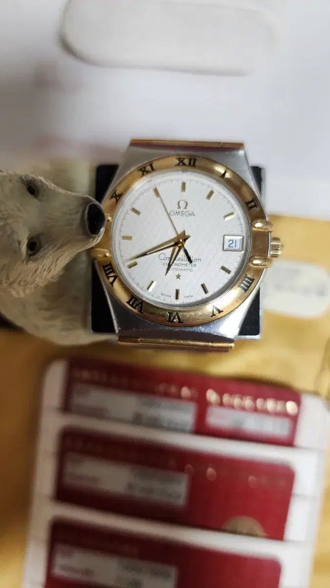 OMEGA オメガ OMEG コンステレーション 18k ゴールド コンビ 自動フルバー 時計