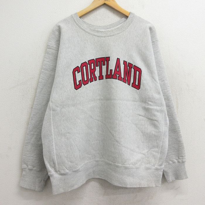 XL/古着 長袖 スウェット メンズ コートランド クルーネック グレー 霜降り 24sep02 中古 スエット トレーナー トップス