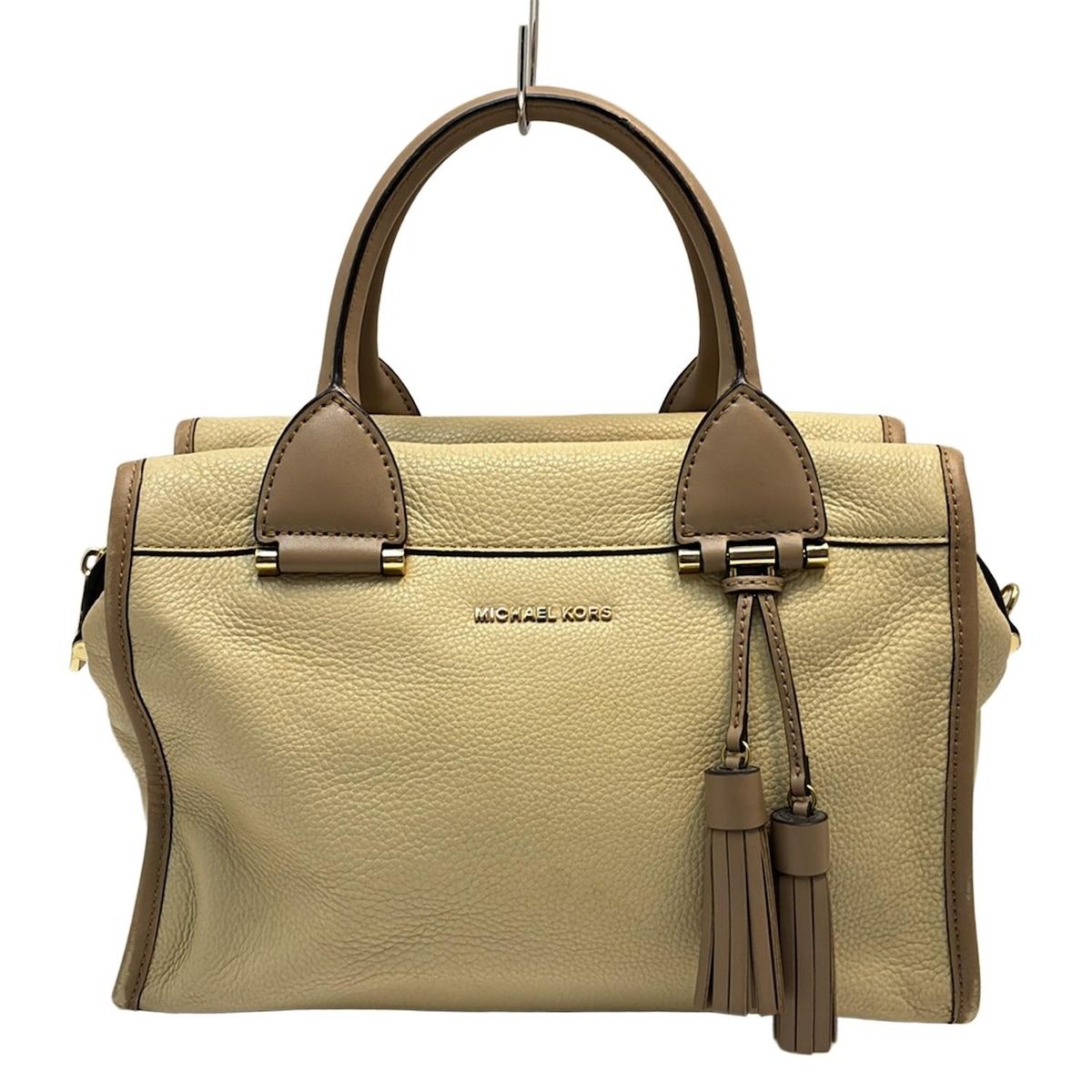 MICHAEL KORS(マイケルコース) ハンドバッグ - ベージュ×ピンク