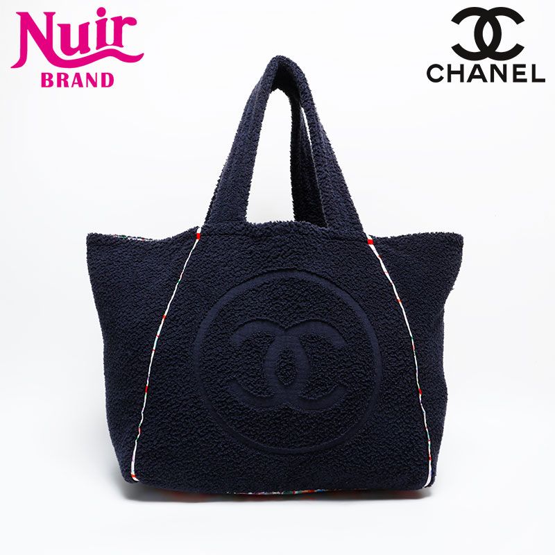 CHANEL カメリアココマーク　ビーチトート　パイル地 CHANEL カメリアココマーク ビーチトート パイル地 - メルカリ
