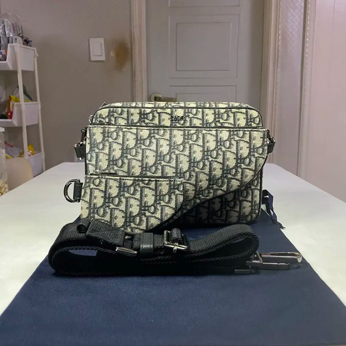 23SS Dior ディオール オブリーク ジャカード サドルバッグ トリプル ポーチ クロスバッグ USTAUSTRALIA_COM_AU