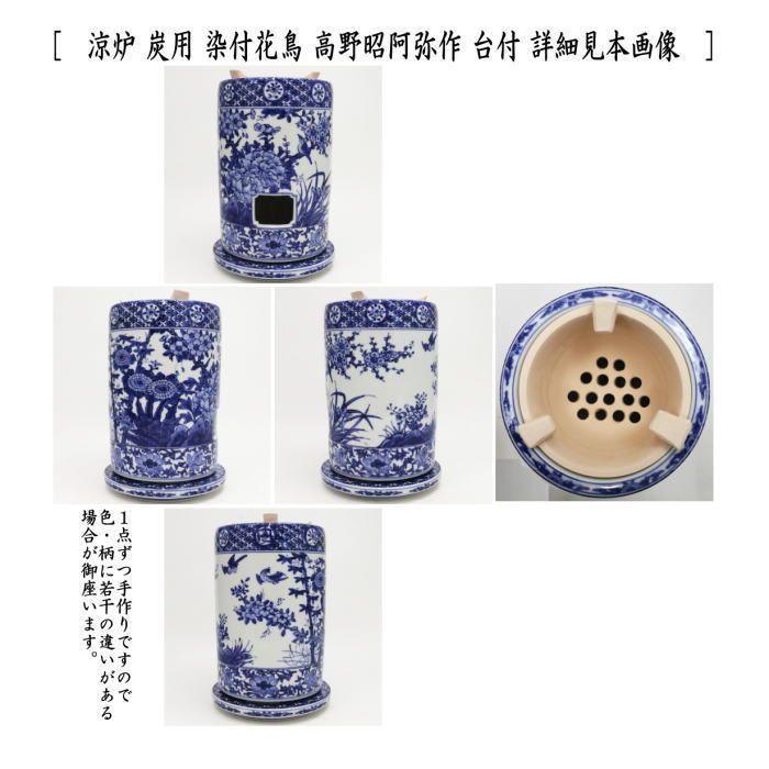 昭阿弥  涼炉  煎茶道具  茶道具 煎茶道具 涼炉】 染付花鳥 高野昭阿弥作 炭用台付 - メルカリ