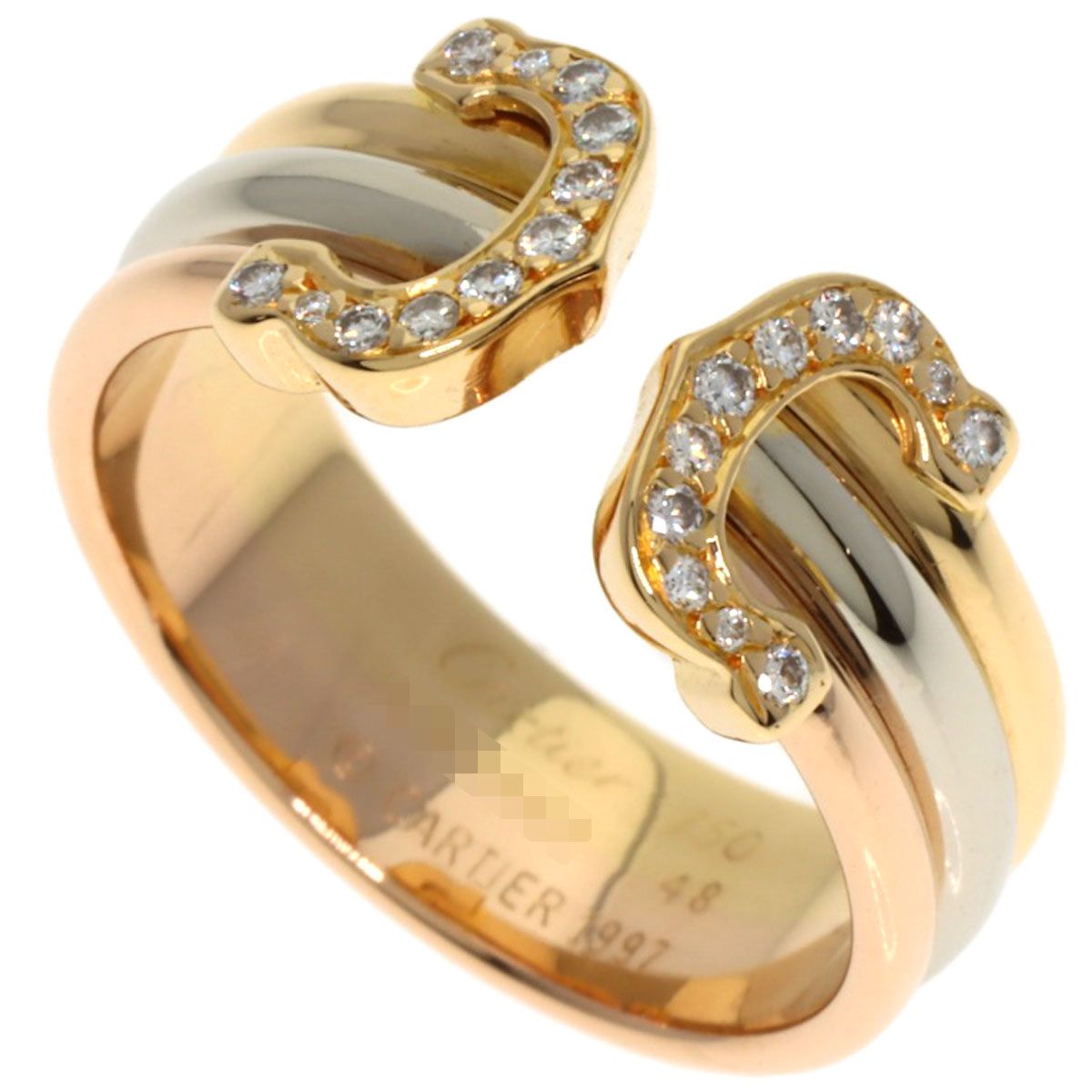 CARTIER カルティエ 2Cリング SM ダイヤモンド 48 リング 指輪 K18YG K18WG K18PG レディース