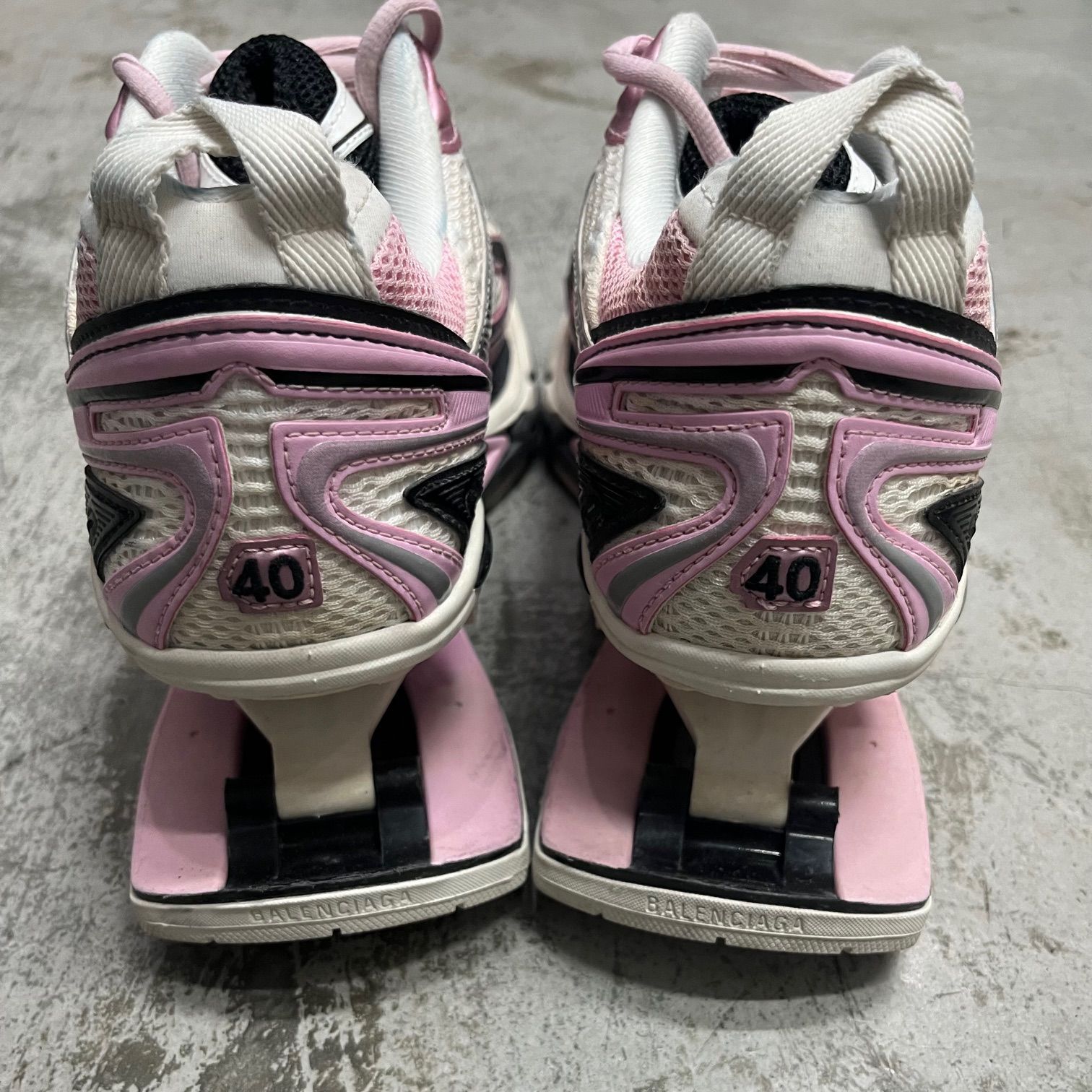 送料込 BALENCIAGA WOMEN'S X-PANDER スニーカー Balenciaga X-Pander Pink White Womens Mesh & Nylon Sneakers