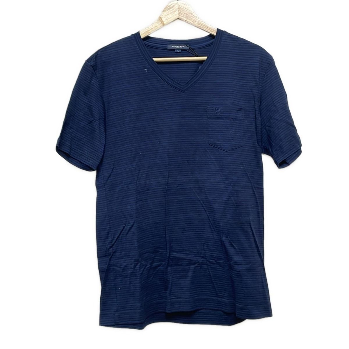 【美品】バーバリー　 半袖シャツ　ネイビー　Lサイズ Burberry LONDON(バーバリーロンドン) 半袖Tシャツ サイズL
