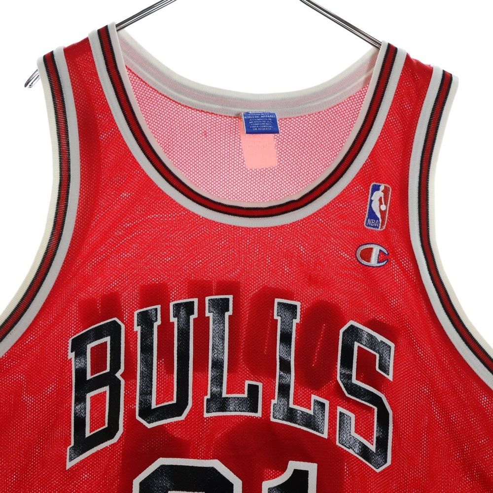 NBA デニス・ロッドマン BULLS タンクトップ 91番！チャンピオン製 CHAMPION (チャンピオン) BULLS RODMAN 91 シカゴブルズ デニス
