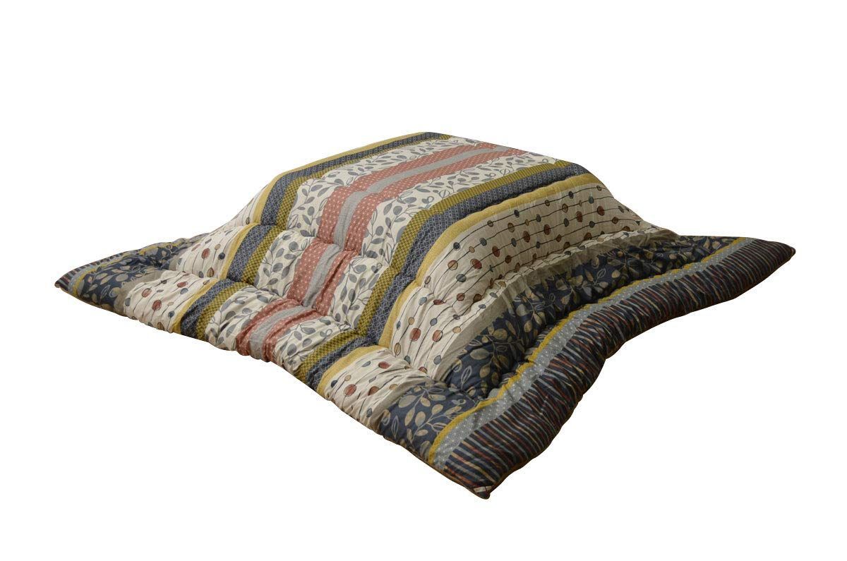 約205×245cm わらび ネイビー 長方形 こたつ布団 リーフ イケヒコ 5987839