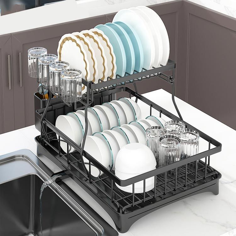 水切りラック 大容量 2段 シンク上 水切りかご 水切りカゴ ステンレス