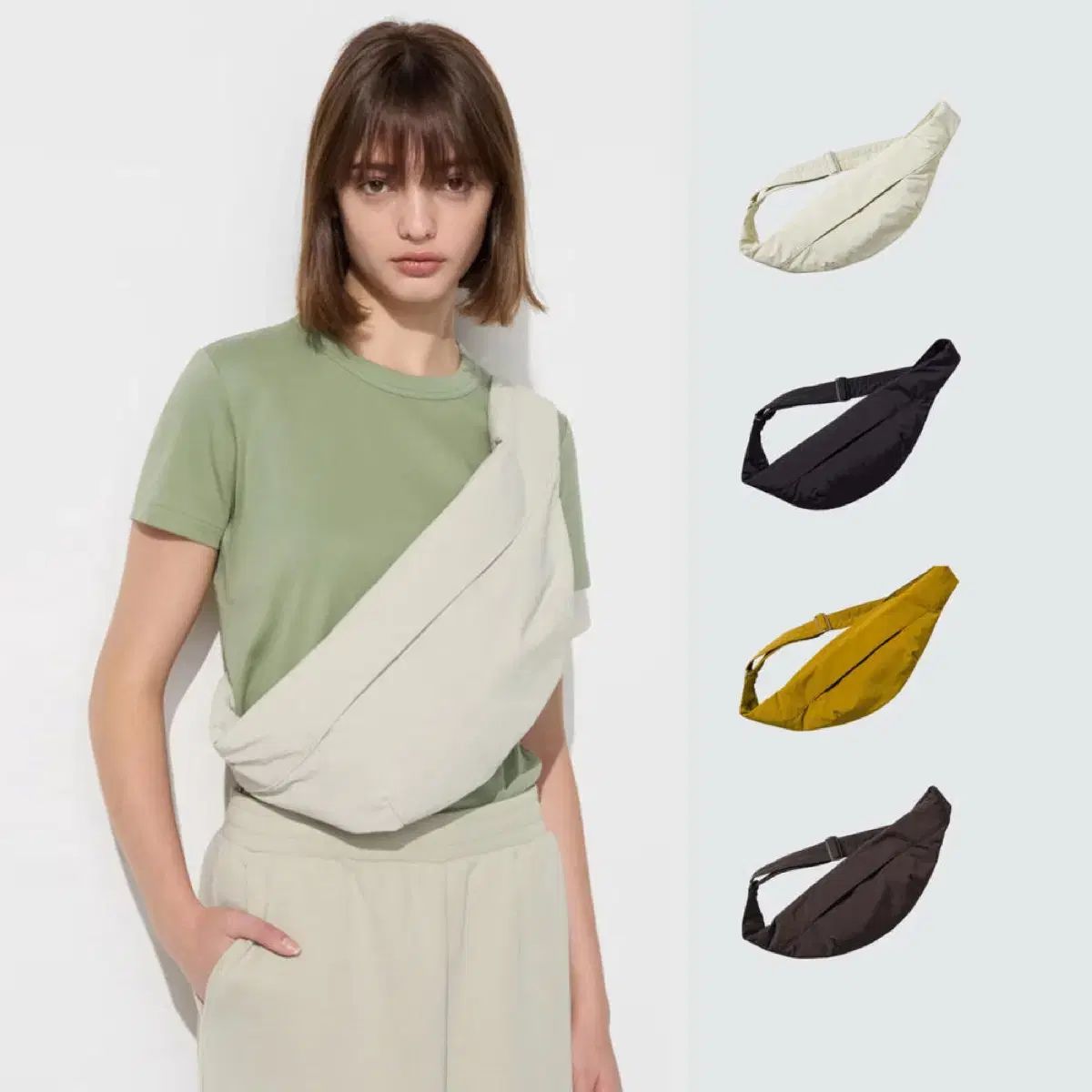 UNIQLO ユニクロ クロスボディバッグ ブラック ブラウン ス
