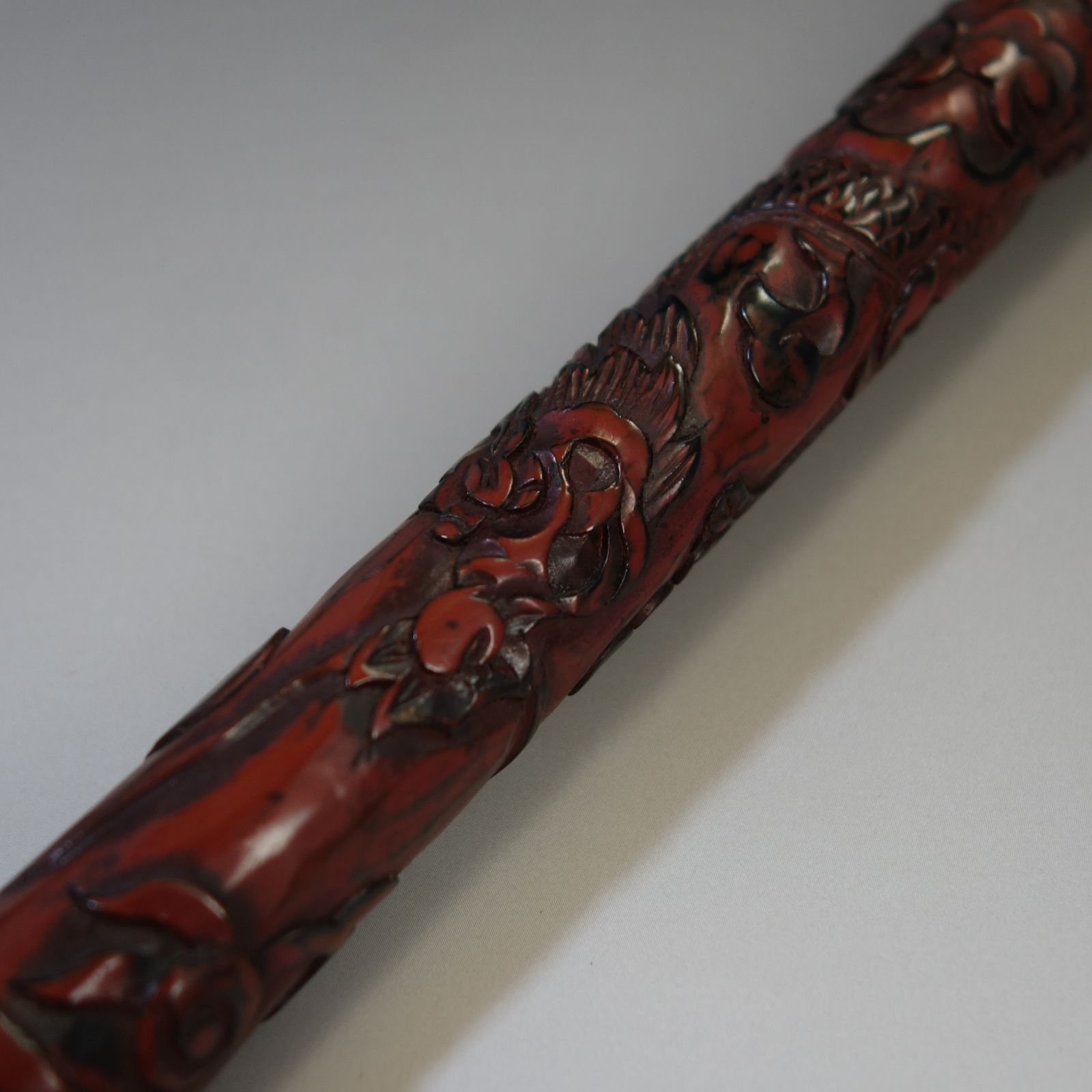 木彫堆朱 四本爪の龍