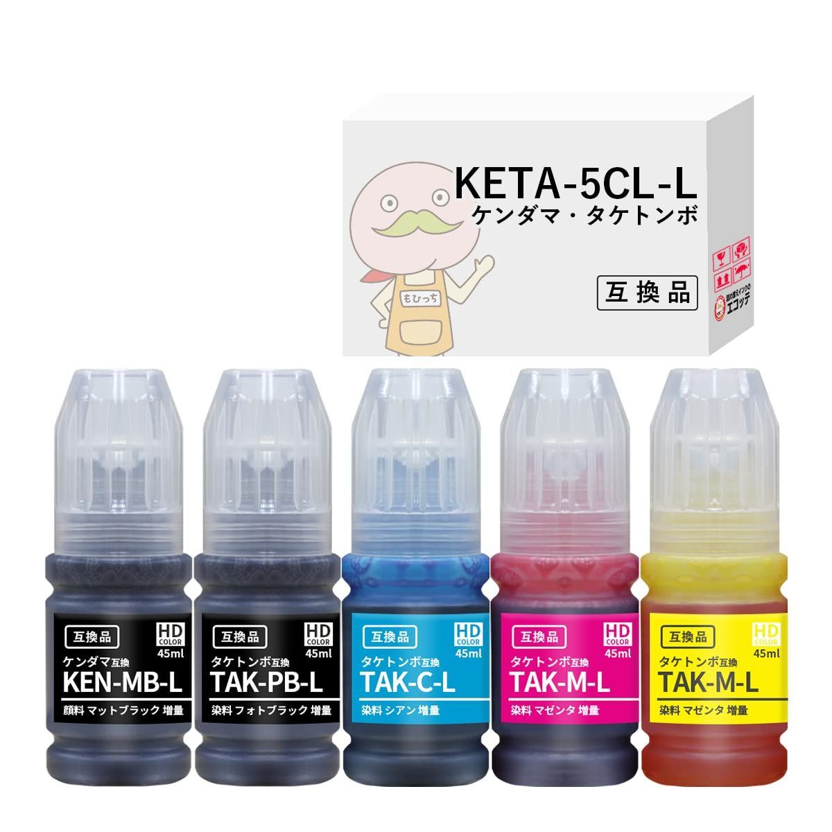 エコッテ プリンターインク エプソン EPSON 用 KETA-5CL ケンダマ