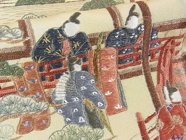 平和屋2□中国三大刺繍 蘇州刺繍 総刺繍 色留袖 椿貴彩 平安人物風景 