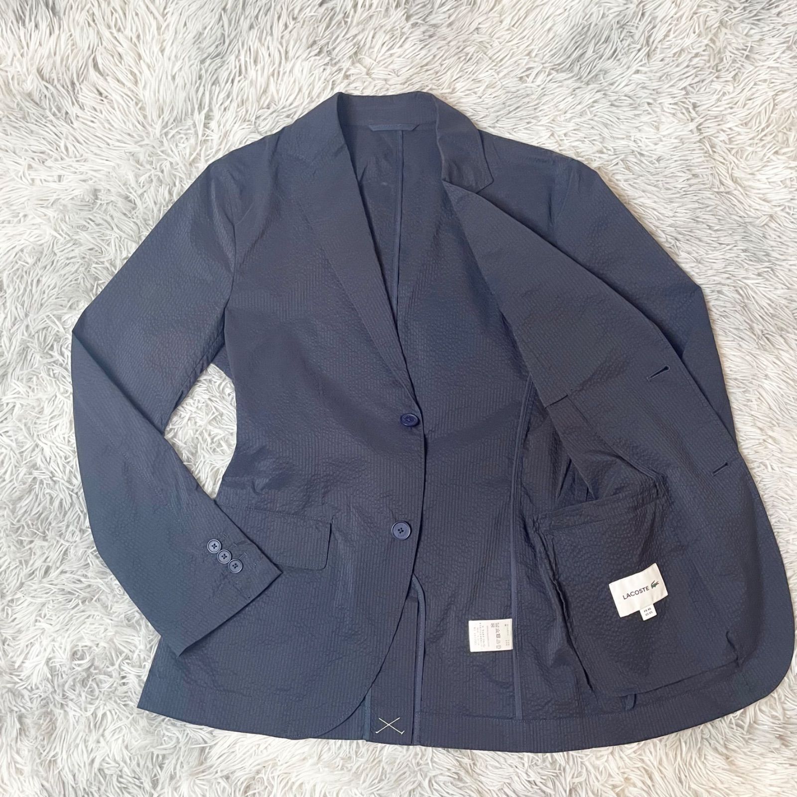 新品】 LACOSTE ラコステ シアサッカー しじま織 サマージャケット 