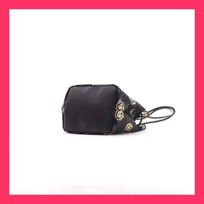クーコ　COOCO スマイリー　スパンコール　ロングショルダーバッグ　黒 ☆半額50%OFF☆【WINTER SALE】クーコ COOCO SMILEY／総