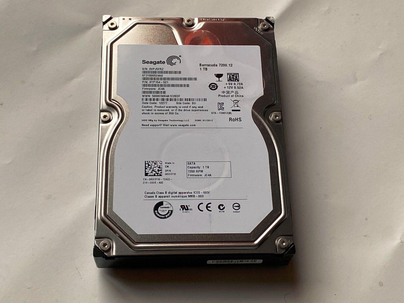 Seagate ST31000524AS 9YP154-521 1TB / 1000GB フェストプラッテ