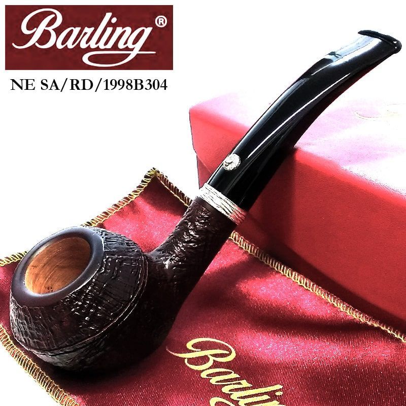 パイプ Barling バーリング ネルソン サンドブラスト 喫煙具 スターリングシルバー NELSON SA|RD 1819 純銀 ライオン 9mmフィルター 天然木 たばこ ギフト プレゼント おしゃれ メンズ ダークブラウン かっこいい