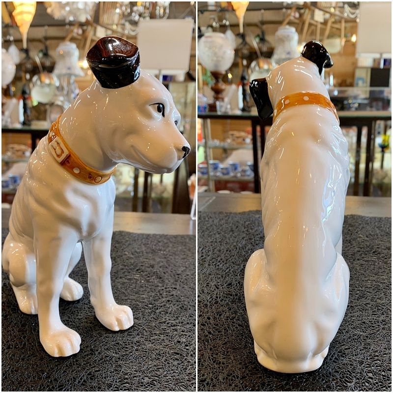 ビクター 犬 高さ21cm Victor ニッパー 陶器 置物 昭和レトロ 