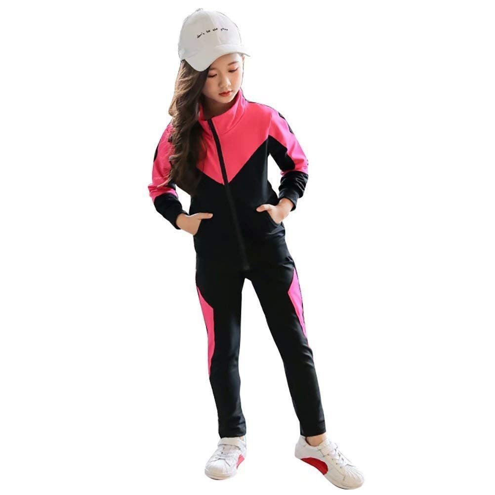 【新着商品】[ANGELCITY] 子供服 女の子 ジャージ 上下セット 2点セット シンプル 運動着 体育 ガールズ おしゃれ キッズ スウェット 長袖 スポーツウェア A1540