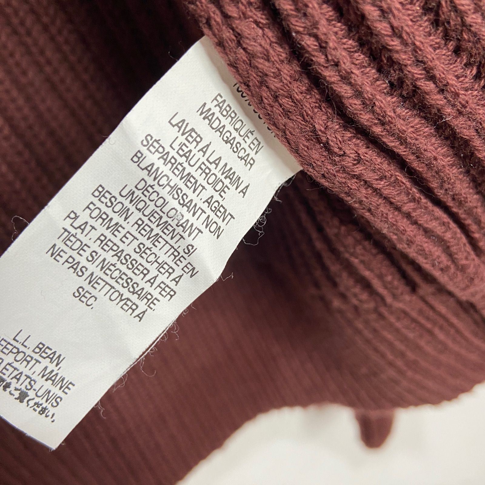 L.L. Bean リブ編みセーター ブラウン 古着 エルエルビーン L.L.Bean リブ編み ドライバーズニット