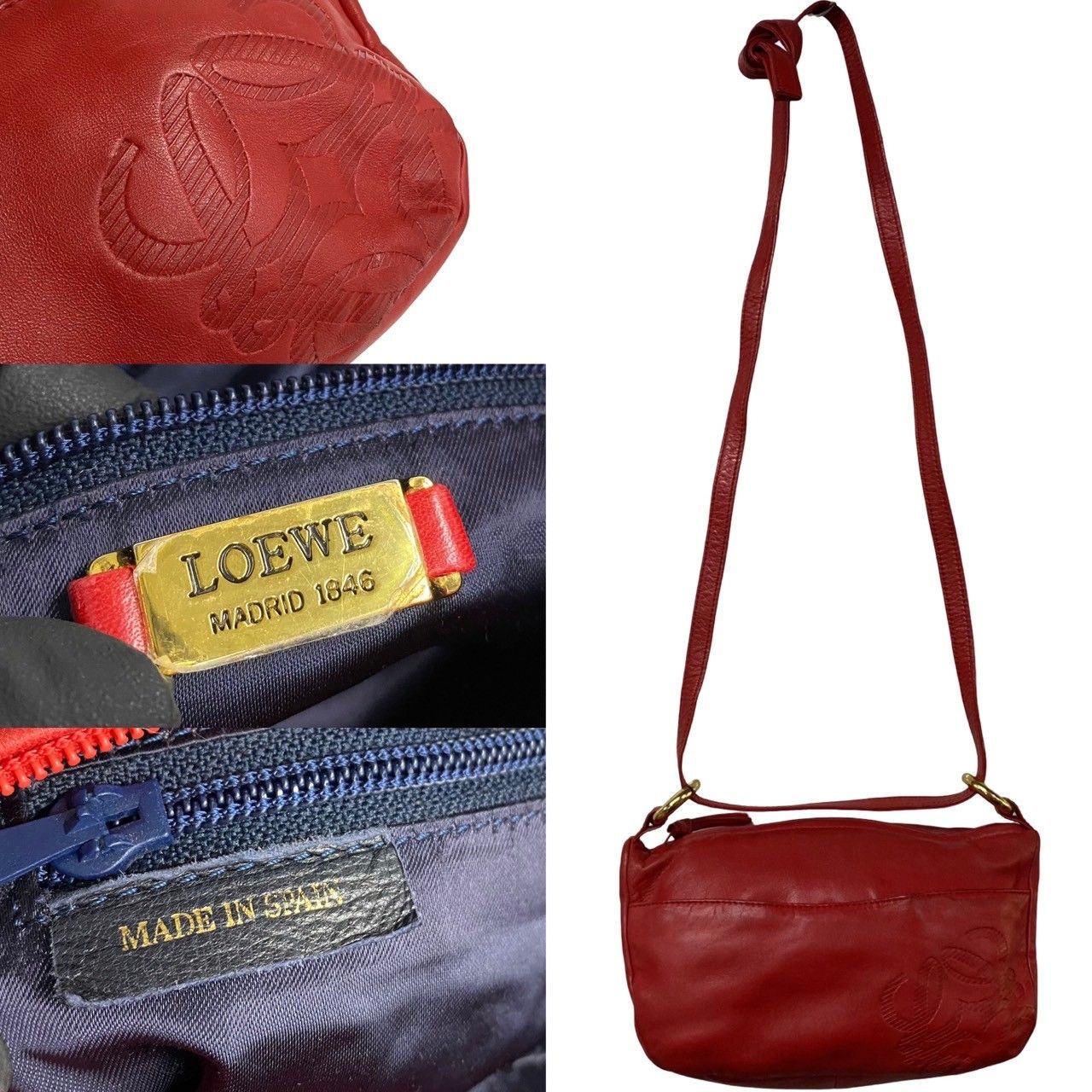 極 美品 希少品 LOEWE ロエベ アナグラム ロゴ ナッパレザー 本