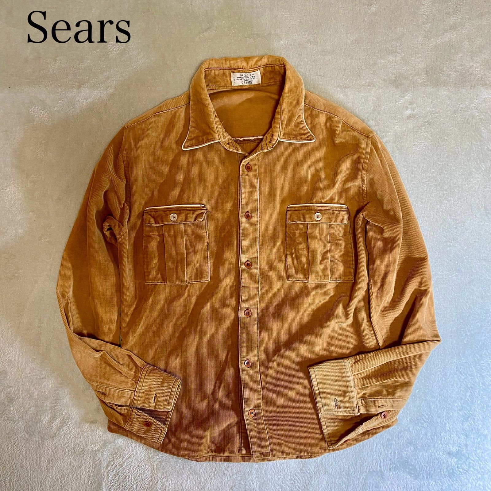 Sears】90s シアーズ コーデュロイシャツ OLD vintage グランジ
