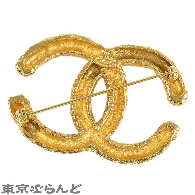 シャネル CHANEL 溶岩 ブローチ ココマーク 93A ゴールド メタル