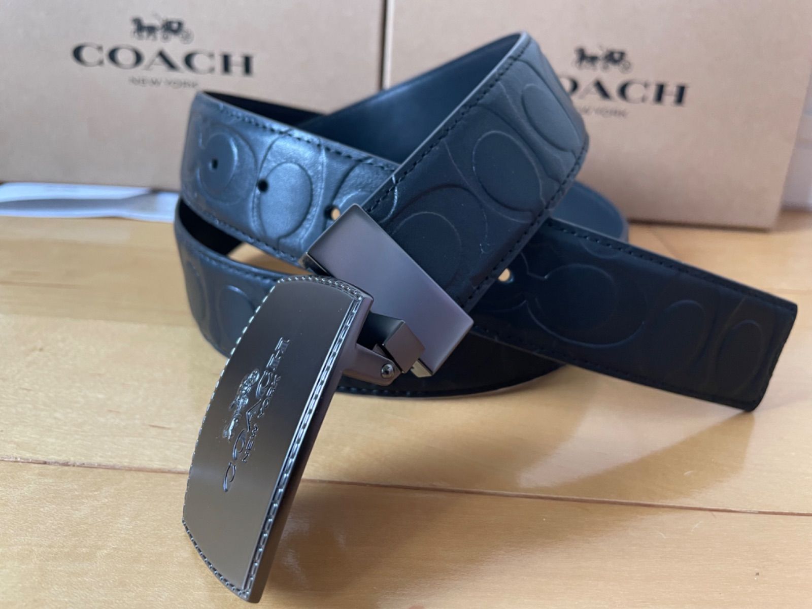 coachコーチ|シグネチャーフリーサイズリバーシブル|ベルト|ギフト き