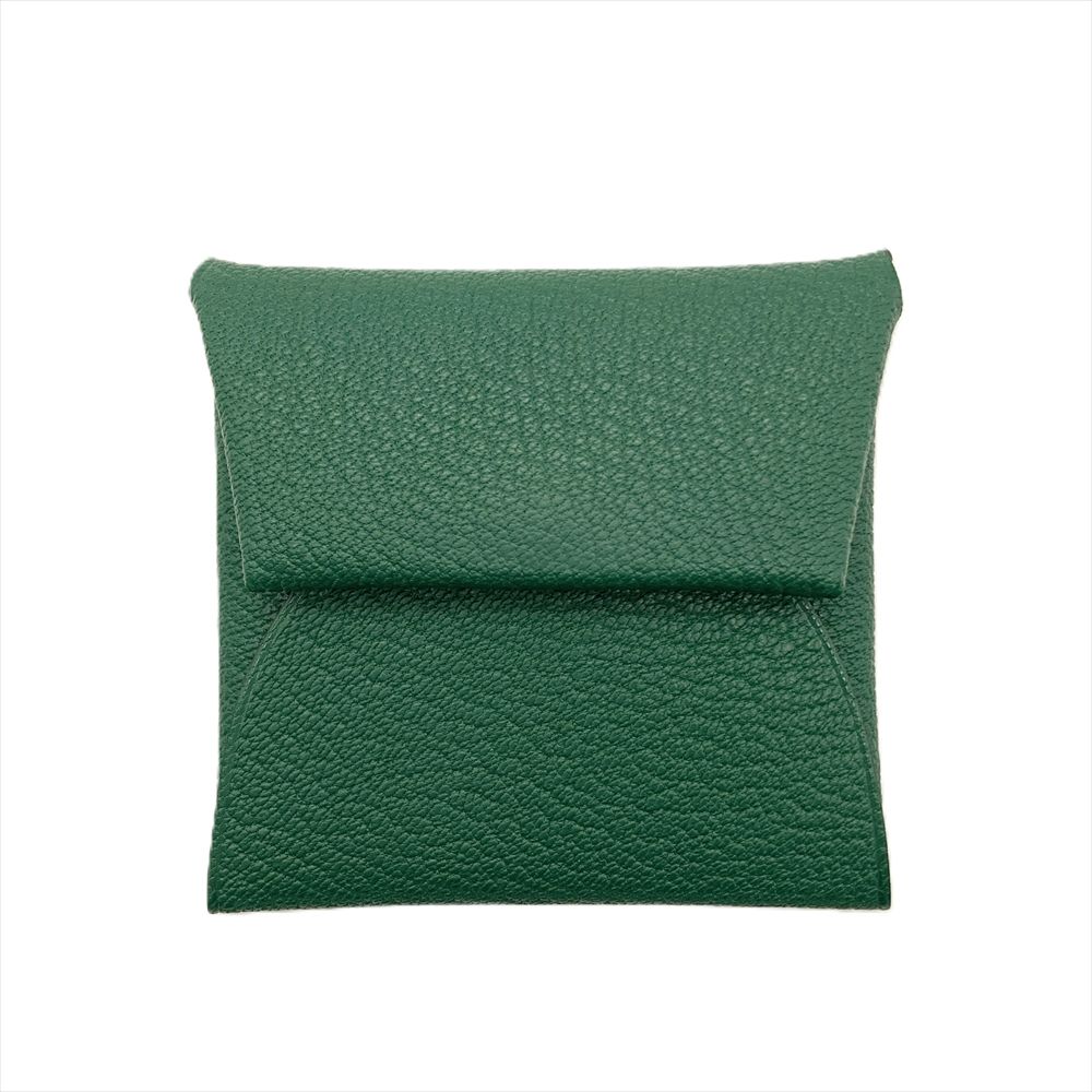 エルメス HERMES バスティア ヴェルソ コインケース シェーブル W刻印 グリーン ヴェールフィズ 小銭入れ【中古】