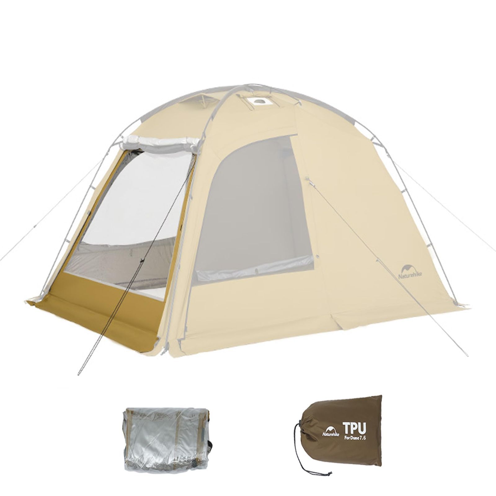 【未使用】naturehike fire ドーム型テント tc素材 tpu付き Naturehike Dune 7.6 アップグレード版 ドームテント 2ルーム